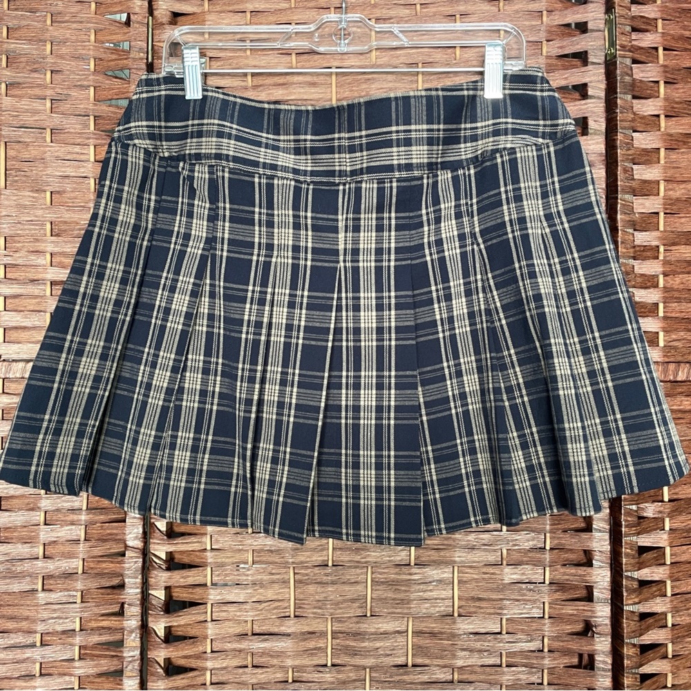 Social Collision Plaid Pleated Mini Skirt - Academia Y2K Grunge Whimsigoth, XL. - Picture 5 of 7